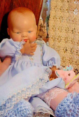 Vtg 1960 - 70s 19 " Newborn Realistic Baby Doll Reborn Eugene Co Doll Cloth Vinyl