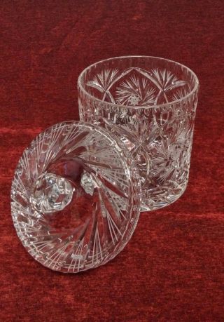 Large Cut Crystal Glass Candy/cookie Jar With Lid