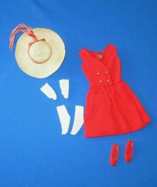 Vintage Skipper Doll Outfit Red Sensation Dress - Hat - Shoes - Socks - Gloves