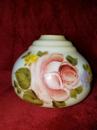 Vintage Hand Painted " Gone With The Wind " Hurricane Bottom Shade Lamp