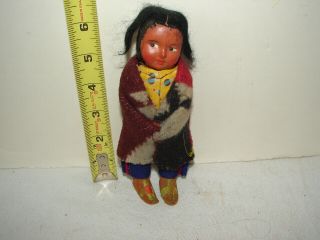 Vintage Native American Indian Skookum Bully Good 6 Inch Doll Tagged Foot