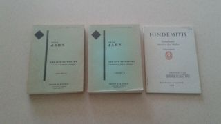 3 Vintage Music Scores Books Hindemith Mathis Der Maler/otto Jahn Life Of Mozart