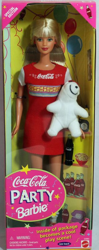 Coca - Cola Party Barbie 1998,  Nrfb W/ln Box - 22964