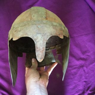EXTREMELY RARE ANCIENT ROMAN IRON GLADIATORS HELMET IMMACULATE 300AD 3