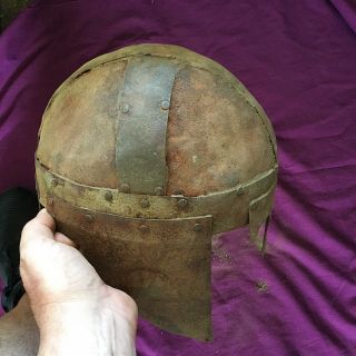 EXTREMELY RARE ANCIENT ROMAN IRON GLADIATORS HELMET IMMACULATE 300AD 8