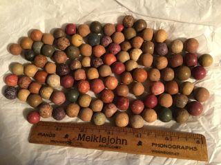 100 Antique Clay Marbles