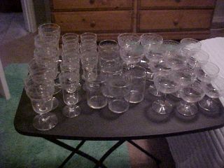 Antique Fostoria Needle Etch 47 Pattern 114 Goblets Set Of 33 Made In 1900 - 1920