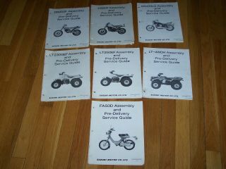 17 Vintage Motorcycle & Scooter Owners Manuals & Pre - Delivery Service Guides 2