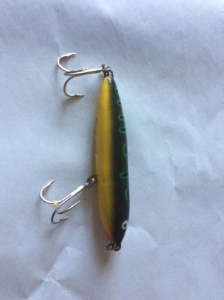 Heddon Nose Tie ZARA SPOOK Lure In BULL FROG??? with BRASS HARDWARE 2