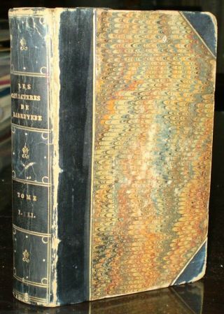 1834,  Les Caracteres Labruyere,  Antique French Leather Bound Book