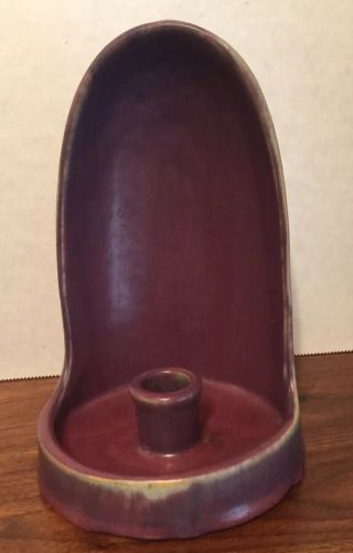 Antique Fulper Pottery Hooded Chamberstick Candle Holder Purple,