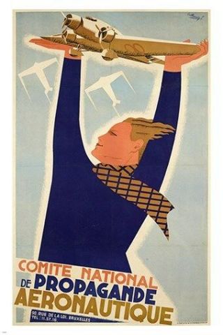 Comite Airliner National Propagande Aeronautique Vintage Travel Poster 24x36