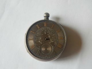 Vintage 1876 Hallmarked Silver Key Wind Pocket Watch S/r