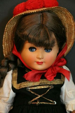 Vintage Edi German Doll w Hangtag Costume,  14 1/2 IN,  Sleep Eyes 2