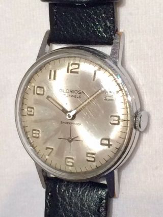 Vintage S.  S.  Swiss Gloriosa 17 Jewels Mens Watch ft Subsidiary Second Dial 5