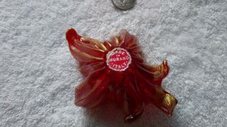 Antique small Murano art glass figure ruby red with gold within 2