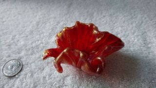 Antique small Murano art glass figure ruby red with gold within 3