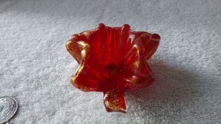 Antique small Murano art glass figure ruby red with gold within 4