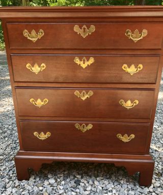 Hand Made Vintage Eldred Wheeler Small Solid Cherry 4 Drawer Chest Or Dresser