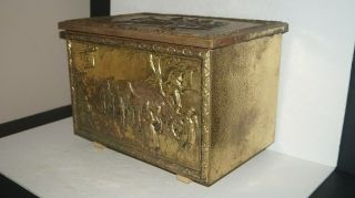 Vintage Home Decor Embossed All Metal Storage Trunk Chest - 12.  7 " T X 18 " W