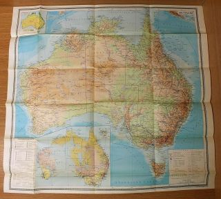 1974.  Vintage Soviet Russian Map Of Australia.