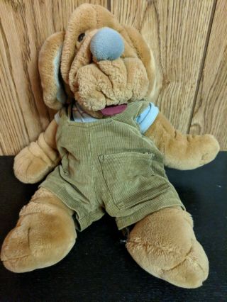 Wrinkles The Dog Hand Puppet Ganz Bros Plush Vintage 1980s Toy Pretend Play