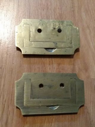 Antique Vintage Old Brass Writing Slope Box Brass Handles Pair
