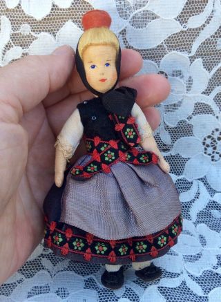Vintage Early 1940s/50s Erna Meyer Ermey Stockinet Cloth Dollhouse Doll Hessian 3
