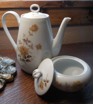 Vintage Style House Fine China Teapot & Sugar Bowl Valerie Pattern Art Deco