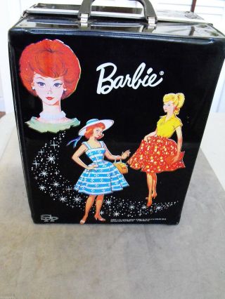 Barbie 1964 Authentic Mattel Black Wardrobe Case With Clothes