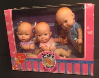 Vintage 1992 Lovable Babies Triplets Mattel 4322 10” Vinyl Doll