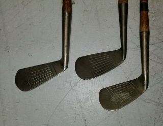 Antique MACGREGOR Dayton Hickory Shafted Mashie Mid - Iron Irons Set Golf Clubs 5