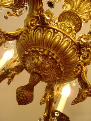 gold bronze crystal chandelier fixtures ceiling lamp 12 light lustre old 4