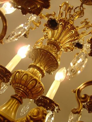 gold bronze crystal chandelier fixtures ceiling lamp 12 light lustre old 6