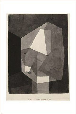 Paul Klee - Rough Cut Head Vintage Painting Art Poster Geometric 24x36