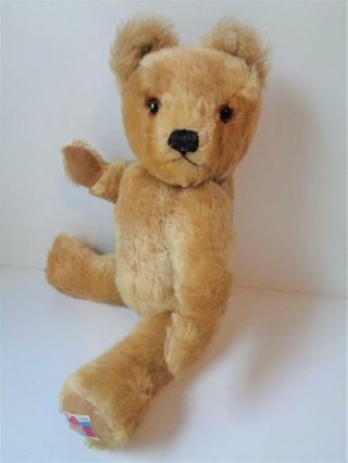 15 " Antique Vintage English Farnell Alpha Teddy Bear With Press Squeaker England