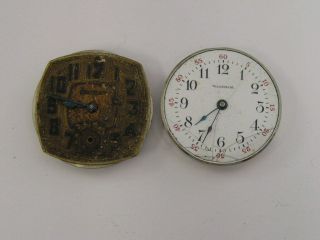 Two Vintage Waltham Watch Movements Ruby & Sapphire