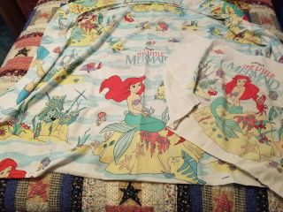 The Little Mermaid Twin Fitted Sheet And Pillow Case Vintage Antique Disney