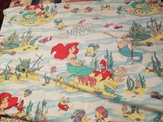 The Little Mermaid twin fitted sheet and pillow case Vintage Antique Disney 2