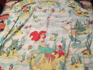 The Little Mermaid twin fitted sheet and pillow case Vintage Antique Disney 3