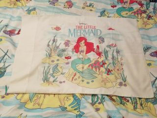 The Little Mermaid twin fitted sheet and pillow case Vintage Antique Disney 4