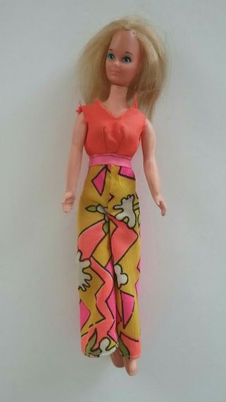 Vintage Mattel 1970 Rock Flowers Heather 6 1/4 " Doll Outfit Hong Kong