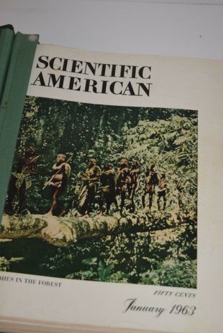 Vintage 1963 Complete Set of 12 Scientific American Magazines w/Binders 2