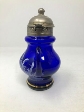 Antique Mary Gregory Cobalt Blue Syrup Pitcher 4
