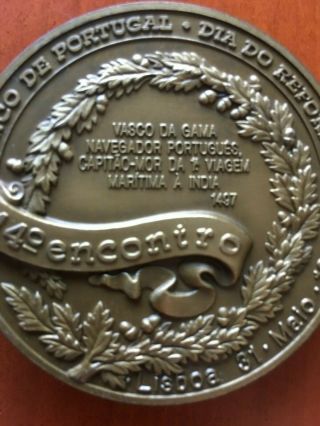 antique and rare bronze medal of Vasco da Gama - Portuguese Navigator 4