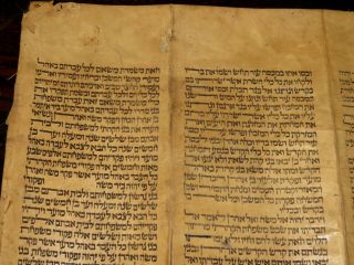 TORAH SCROLL BIBLE JEWISH FRAGMENT 250 YRS OLD FROM IRAQ Book of Numbers. 6