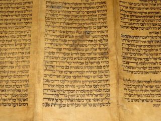 TORAH SCROLL BIBLE JEWISH FRAGMENT 250 YRS OLD FROM IRAQ Book of Numbers. 7