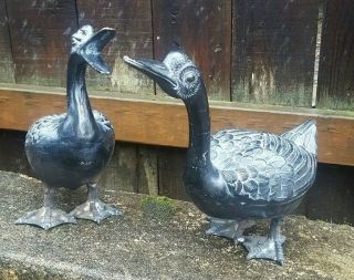 Antique Chinese Geese - Cast Iron Figurines