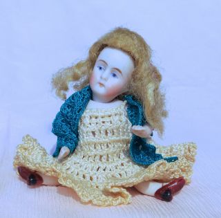 Swivel Neck Antique All Bisque German Doll Germany Porcelain Doll Mignonette