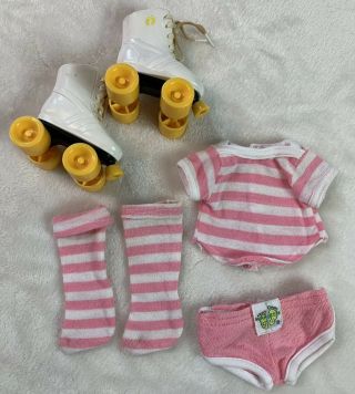 Kimberly Doll Vintage Clothes Outfit Hang Ten Roller Skates Pink Stripe Socks